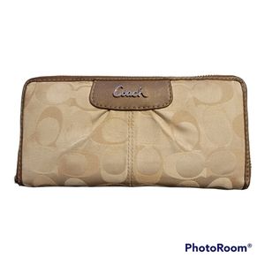 Coach Tan Clutch Wristlet